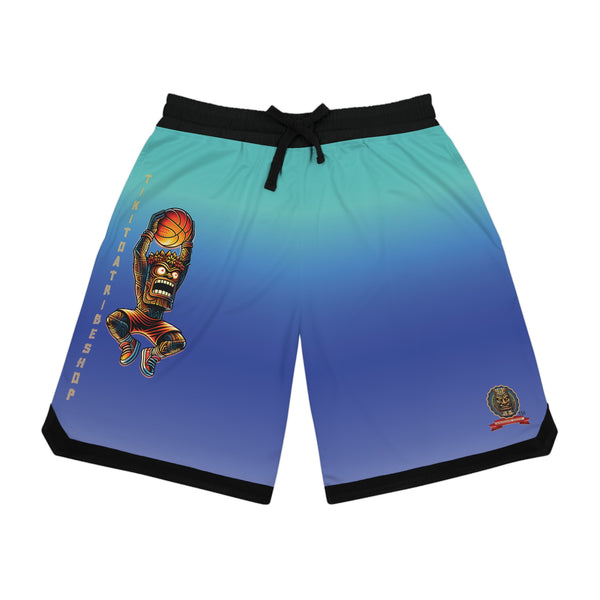 B-BALL SHORTS - Lagoon Blue Gradient & Ocean Style