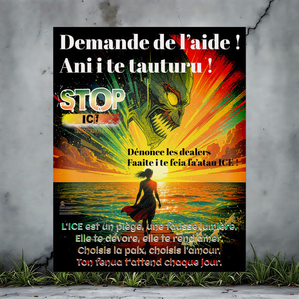 Posters Anti-ICE Polynésie – Affiches de Sensibilisation Contre la Drogue “Paruru i te ora – Brisons les chaînes de l’ICE”