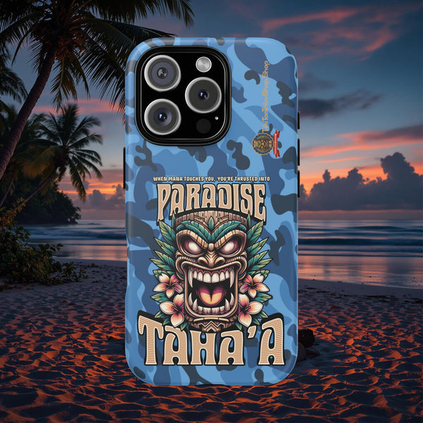 Tahaa – Coque Antichoc Premium « Tiki Féroce » | Design Tribal & Protection Maximale