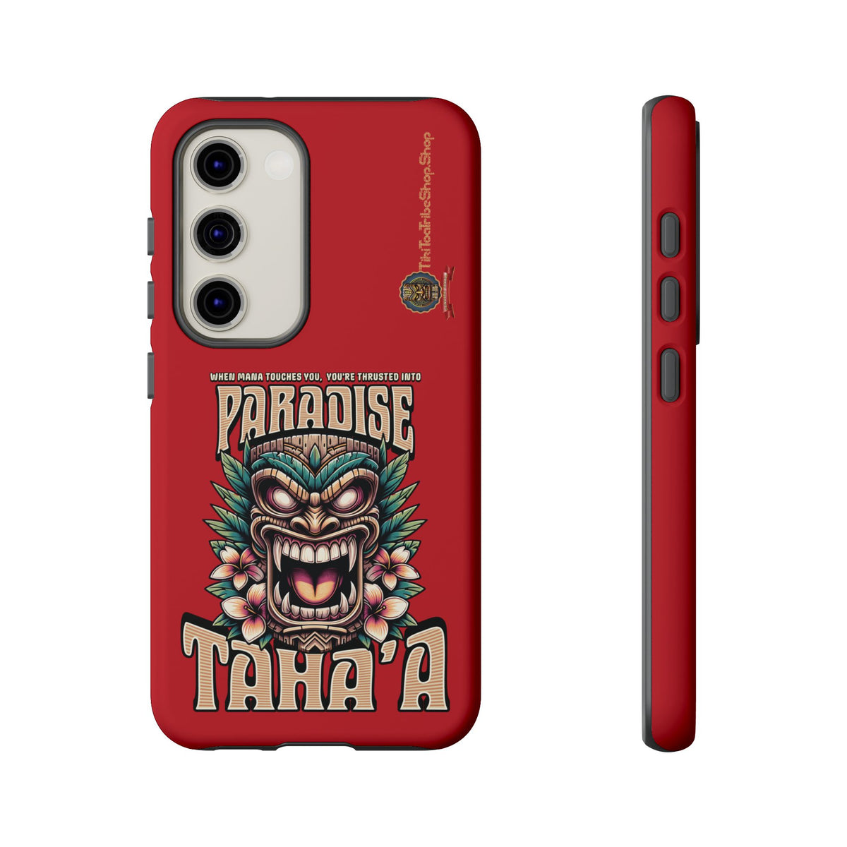 Tahaa – Coque Antichoc Premium « Tiki Féroce » | Design Tribal & Protection Maximale