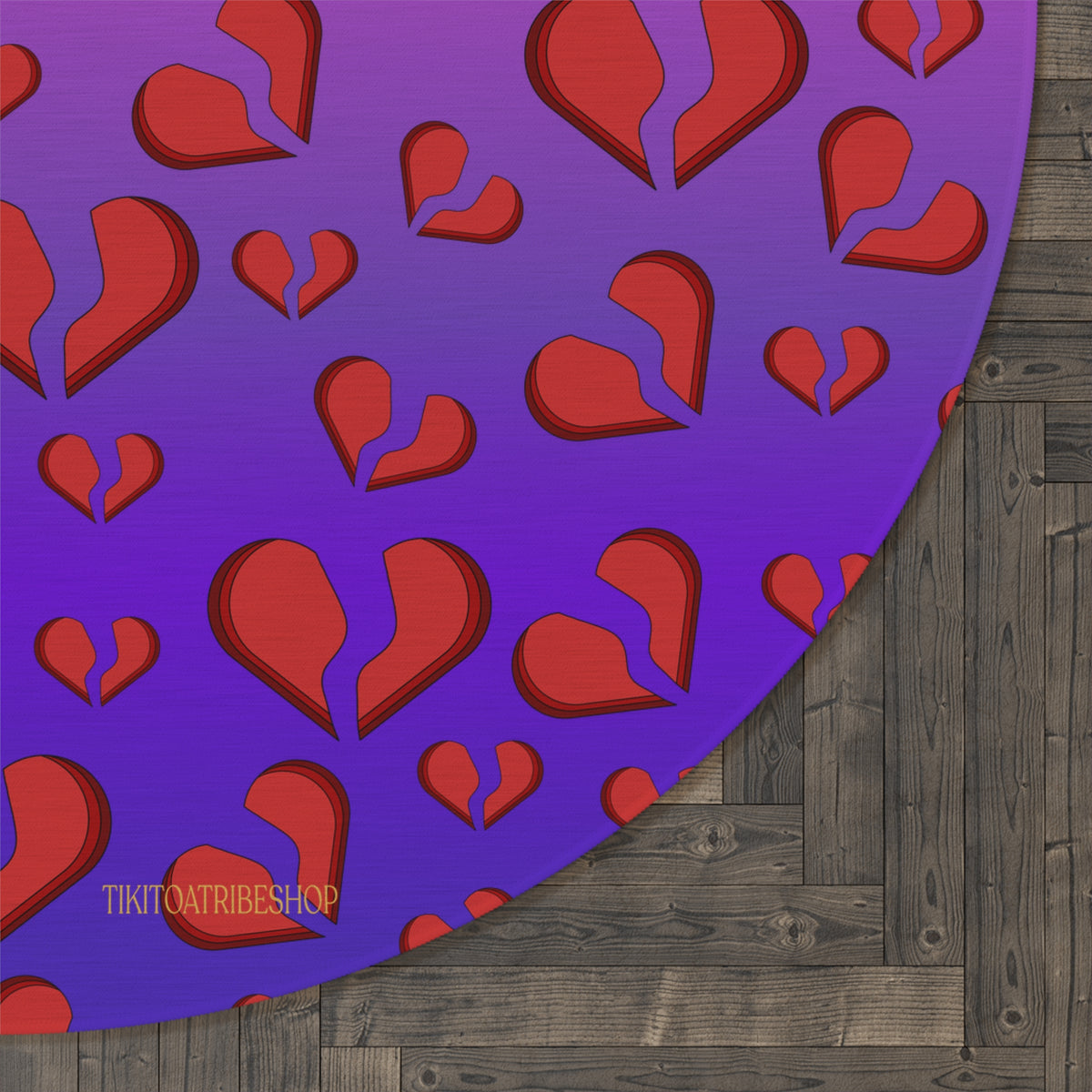 Round Rug or Wall Decor, Broken Hearts, Rebel Soul