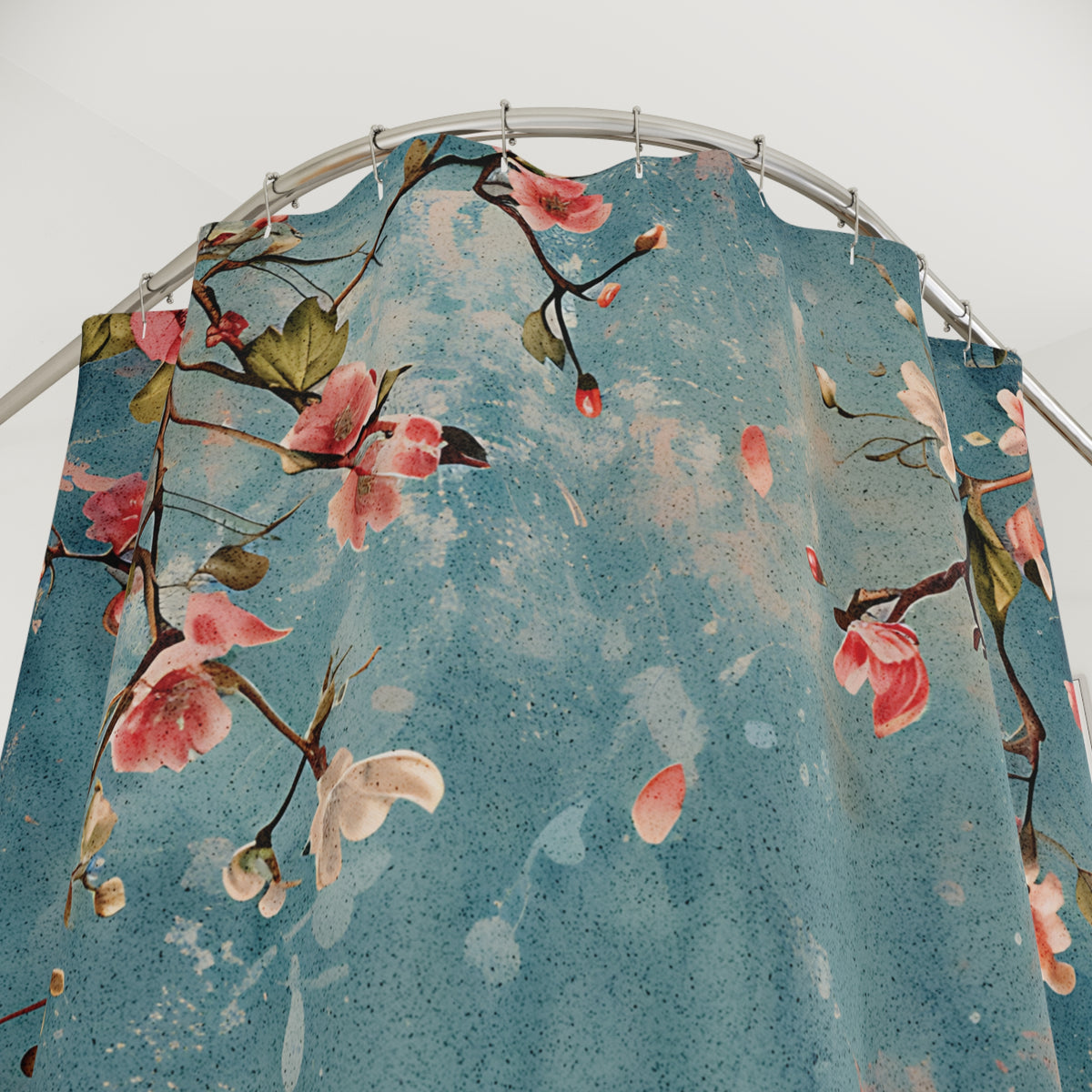 Rêve de Sakura - Élégance Florale sur Teinte Aquatique