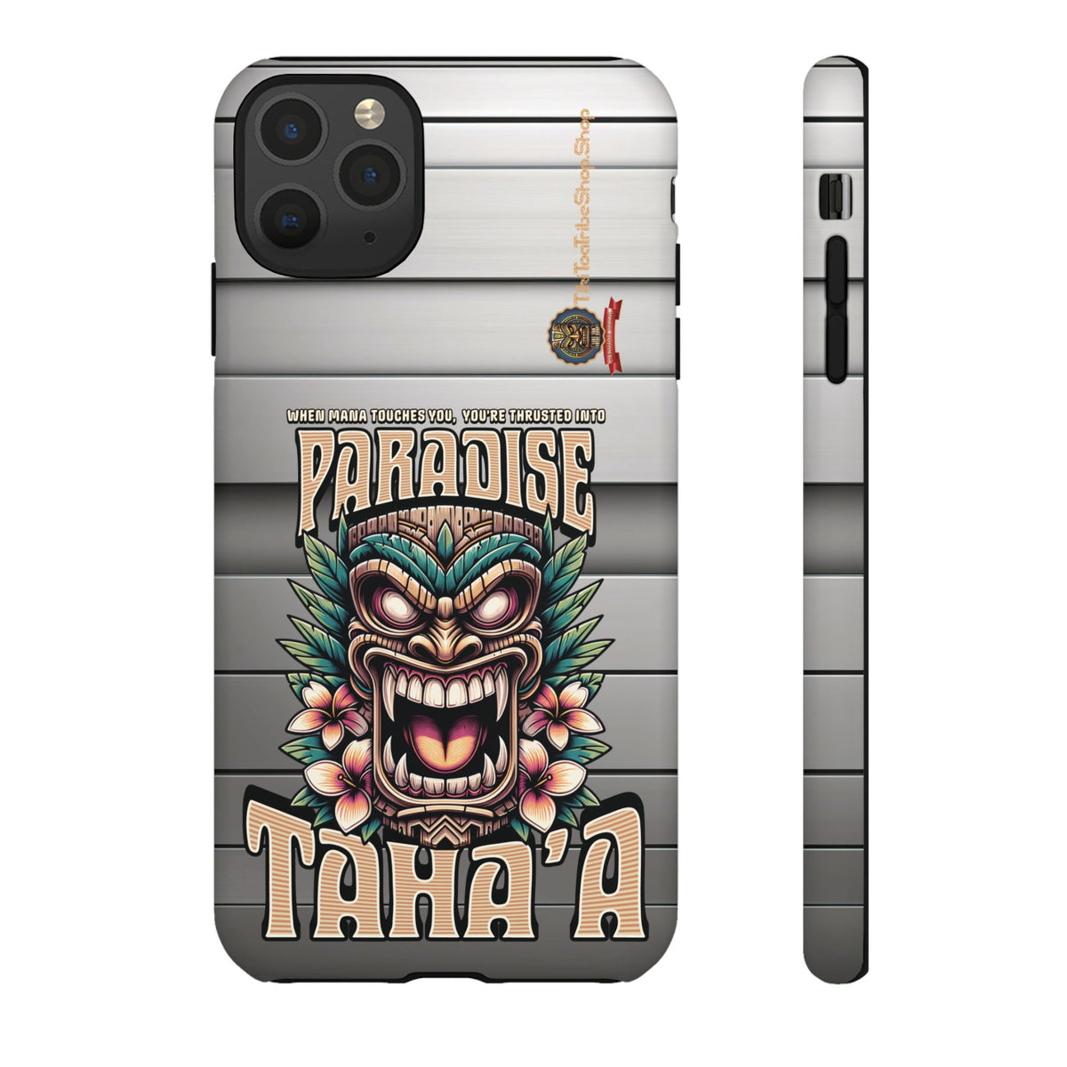 Tahaa – Coque Antichoc Premium « Tiki Féroce » | Design Tribal & Protection Maximale