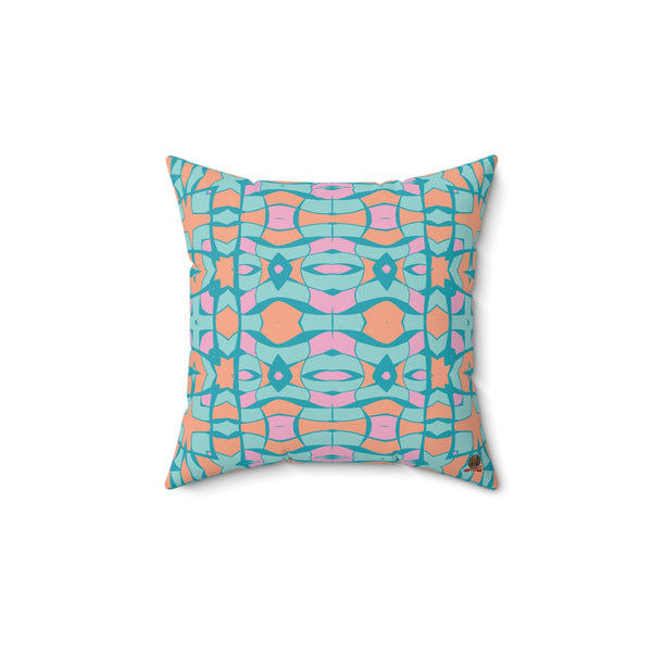 Geometric Abstract: Pink Blue Waves Ambiance