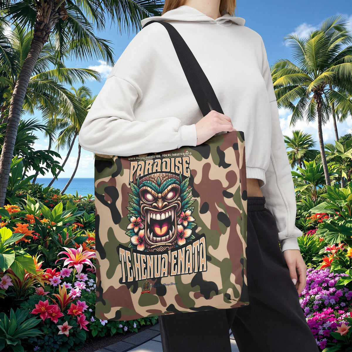 TE HENUA ENATA PARADISE Tote Bag