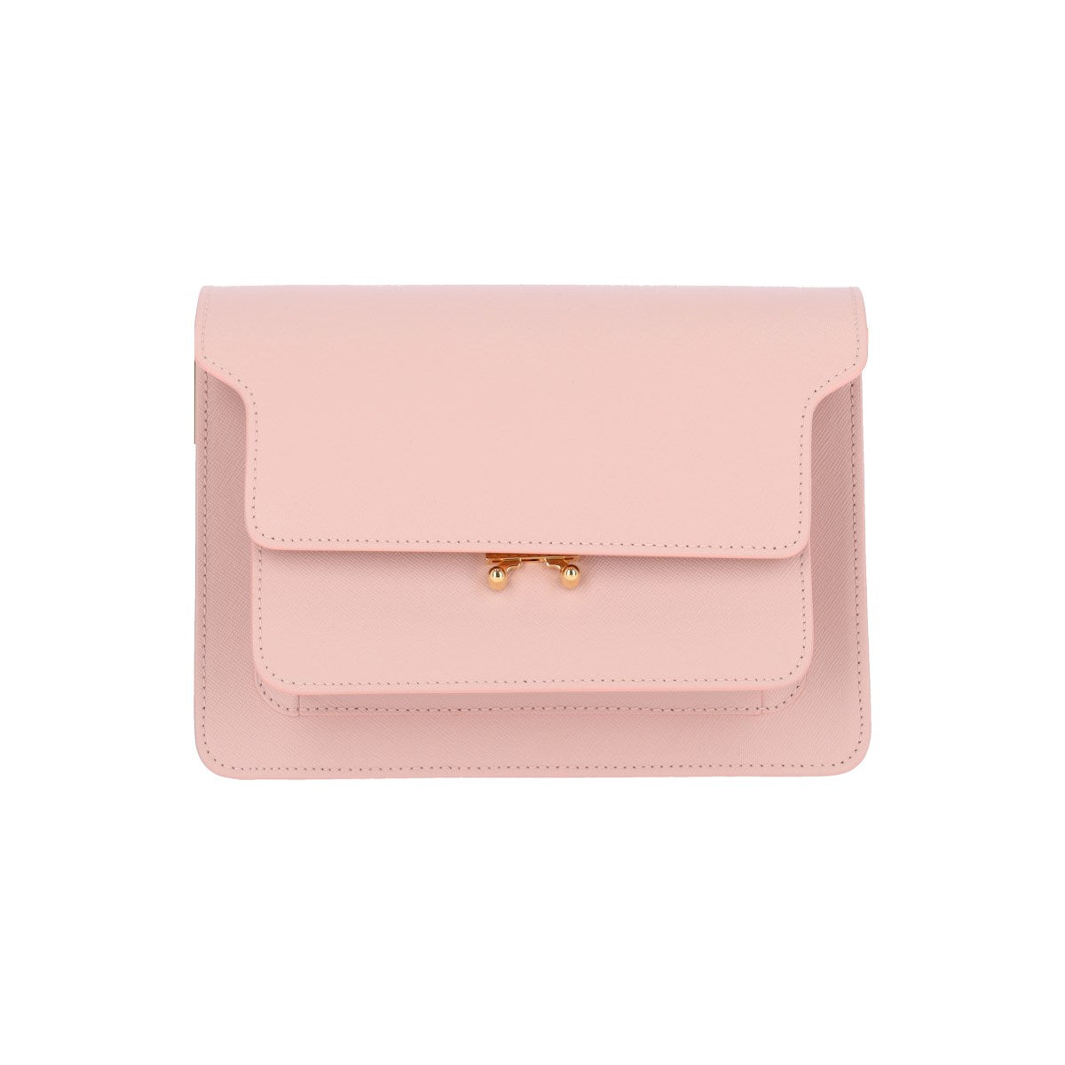 MARNI SAC TRUNK EN CUIR SAFFIANO ROSE POUDRÉ