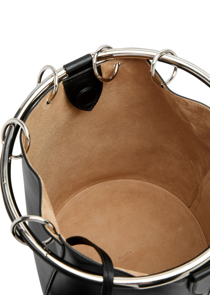 ALAÏA Sac Fourre-Tout en Cuir Noir – Accessoire de Luxe pour Femmes | Élégance Intemporelle