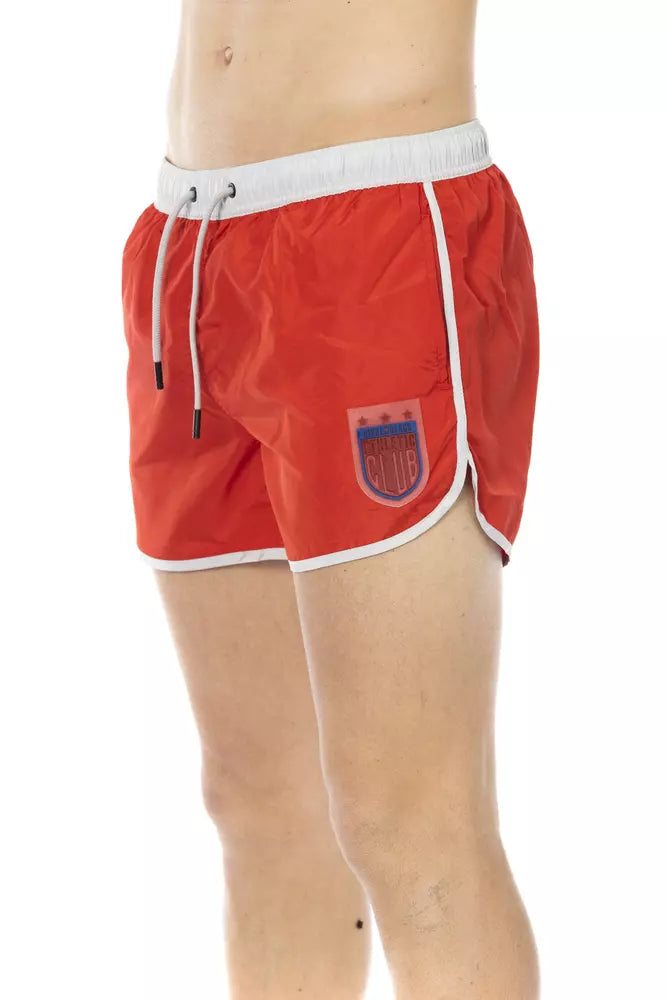 BIKKEMBERGS Short de Bain Homme Rouge - "Runner Sportif"