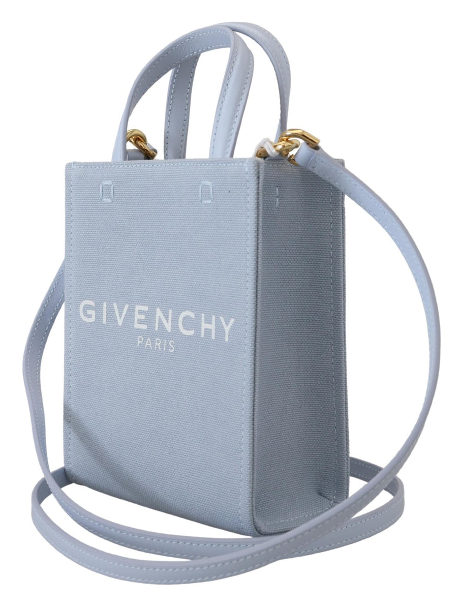 GIVENCHY SAC MINI VERTICAL EN TOILE BLEU CLOUD