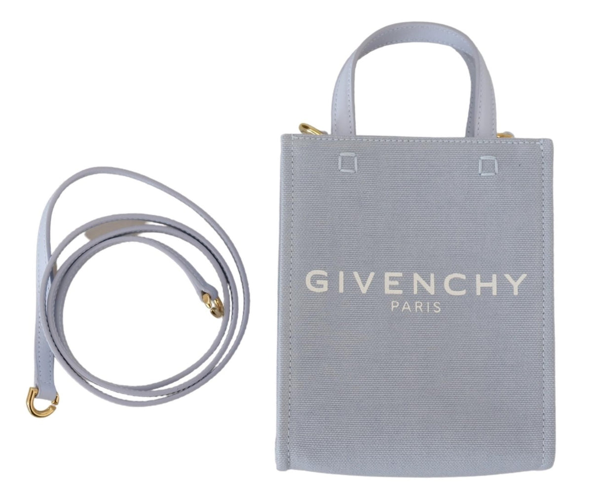 GIVENCHY SAC MINI VERTICAL EN TOILE BLEU CLOUD
