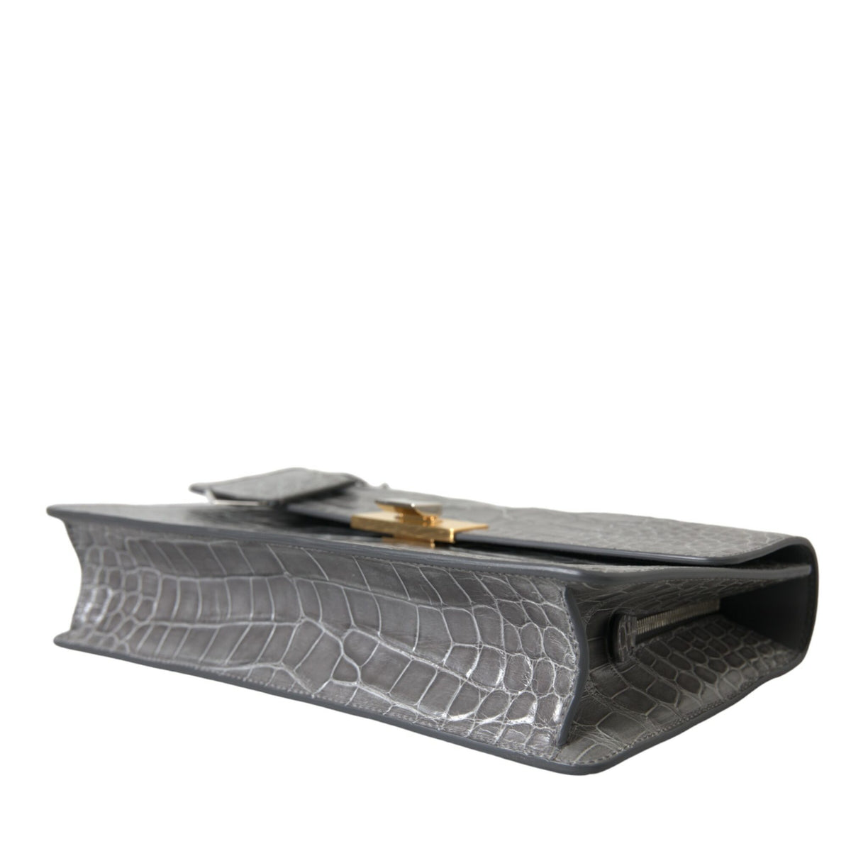 BALENCIAGA Le Dix Clutch in Grey Exotic Leather - Sophisticated Elegance