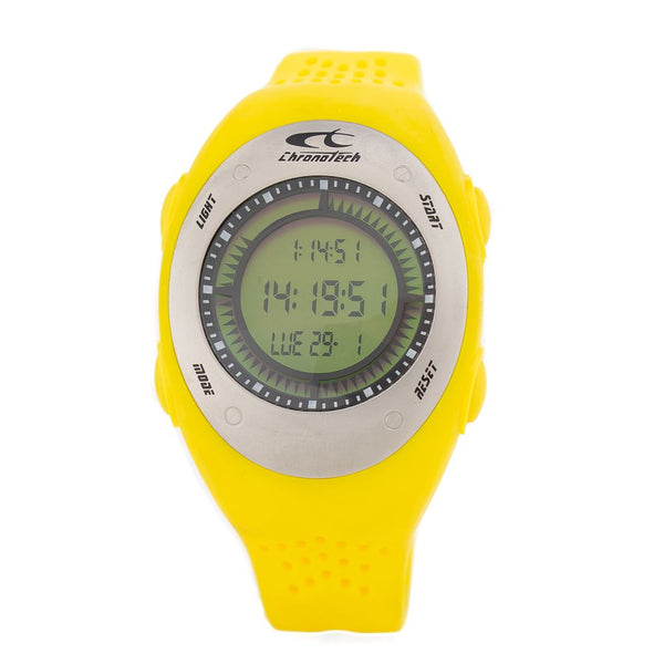 CHRONOTECH Unisex Digital Watch Fluorescent Yellow "Time For Fun" - Sporty & Luminous