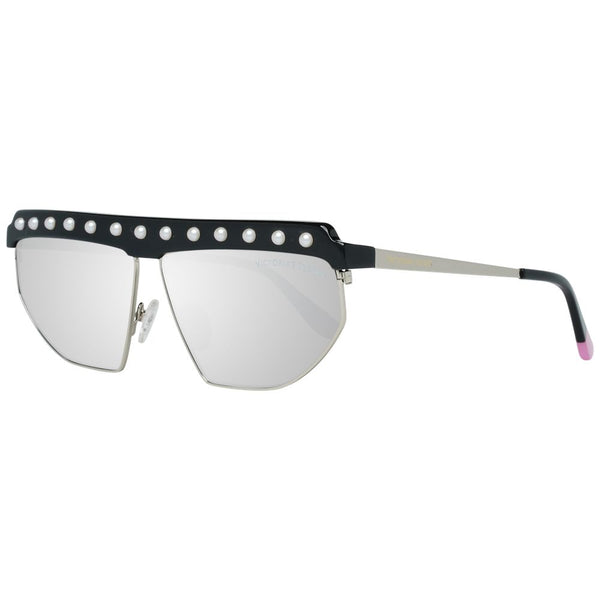 VICTORIA'S SECRET : Lunettes de Soleil Métal Noir Femme - Verres Miroir Gris - Protection UV 100%