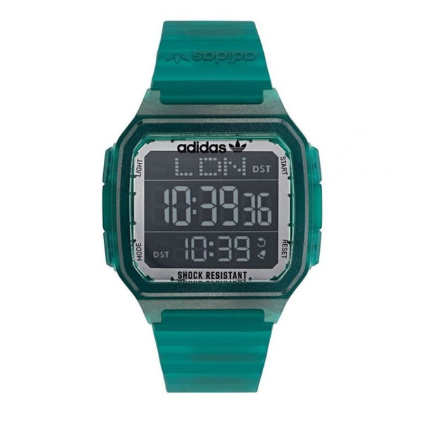 ADIDAS "Digital One GMT" Translucent Green Digital Watch - Unisex & Durable