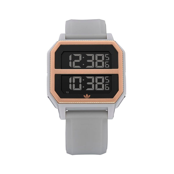 ADIDAS Originals "Archive_R2" Grey Digital Watch - Unisex Retro-Futuristic Design