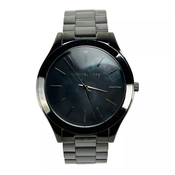 MICHAEL KORS Unisex Slim Runway Gunmetal Stainless Steel Watch - Minimalist Elegance
