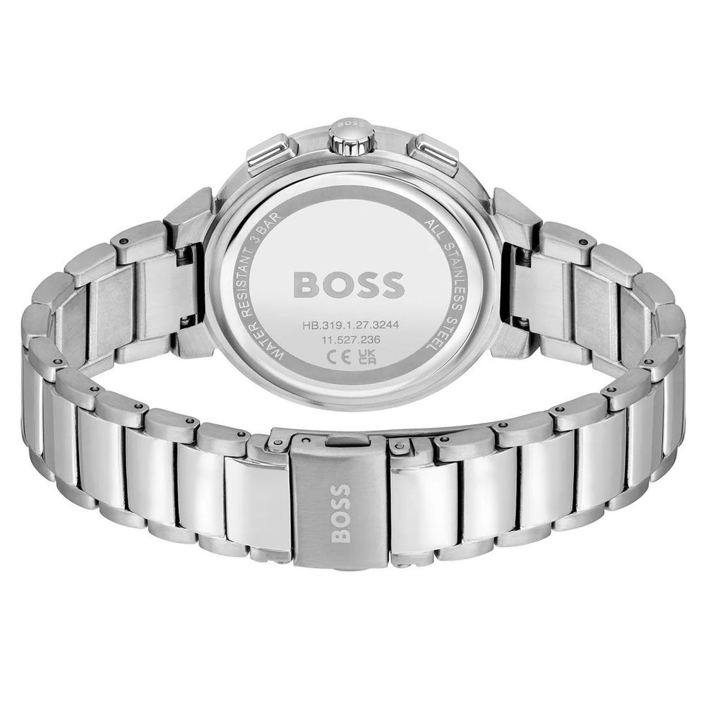 HUGO BOSS Montre Femme "Classic Sport" en Acier Inoxydable Argenté - Cadran Doré et Cristaux
