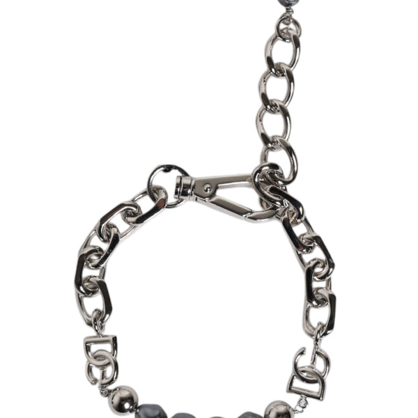 Dolce & Gabbana "Silver Chain & Grey Pearls DG" Bracelet