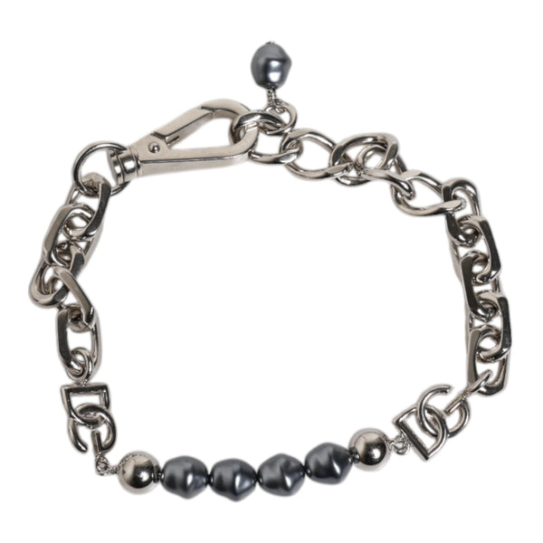 Dolce & Gabbana "Silver Chain & Grey Pearls DG" Bracelet