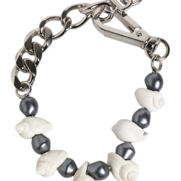 Dolce & Gabbana Bracelet "Silver Chain: Shell, Pearls & DG Logo"