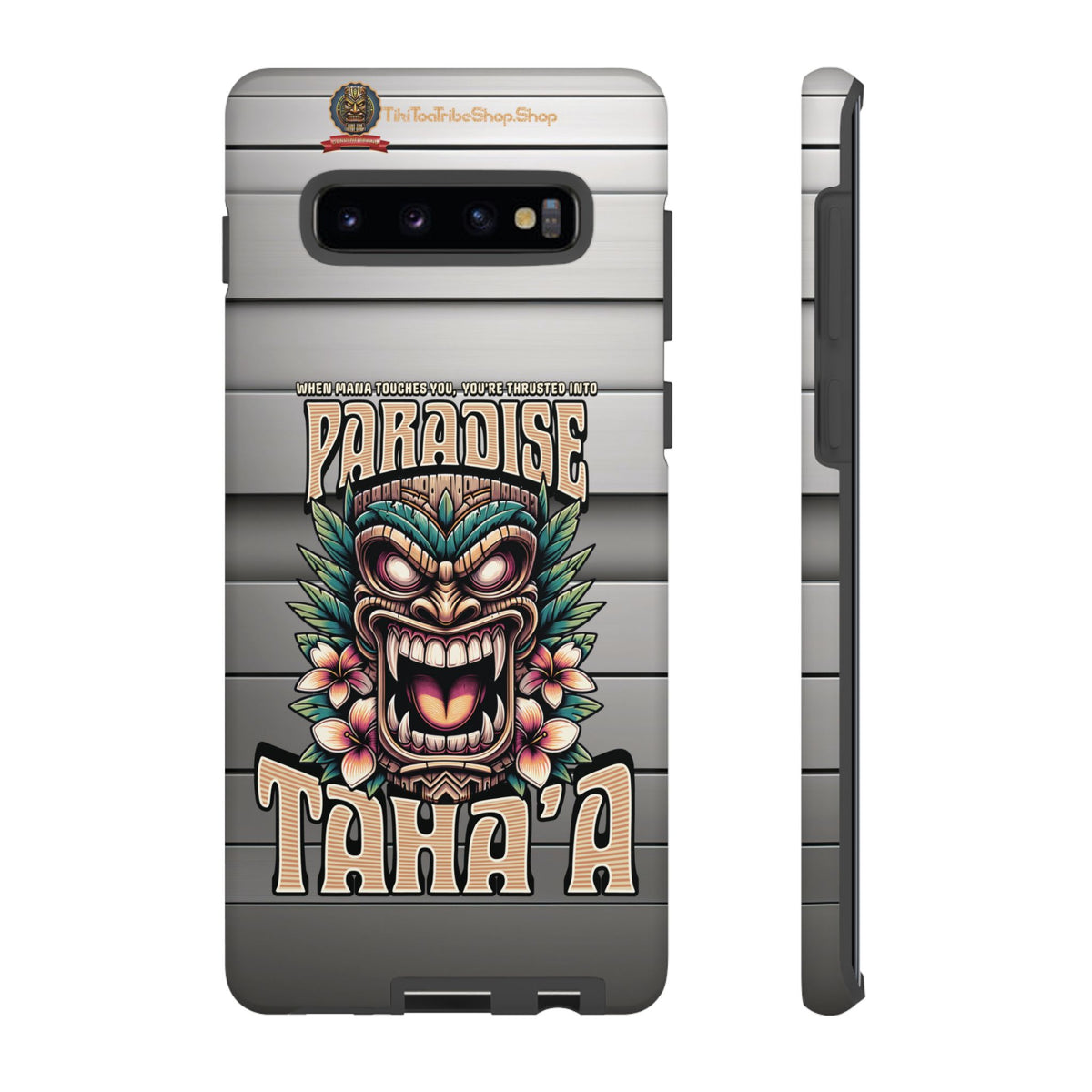 Tahaa – Coque Antichoc Premium « Tiki Féroce » | Design Tribal & Protection Maximale