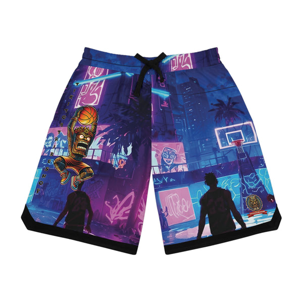 B-BALL SHORTS - NEON GLOW: THE STREET IGNITES