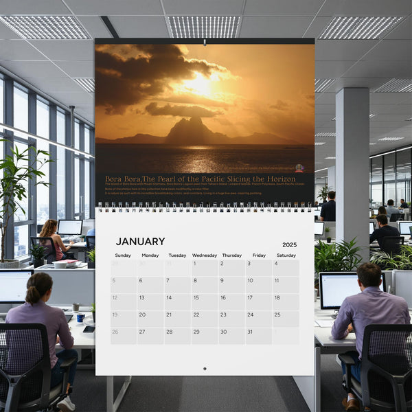 2025 Wall Calendar Bora Bora, Paradise Island