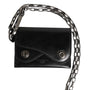 DOLCE & GABBANA Portefeuille Noir avec Chaîne | Maroquinerie de Luxe Vintage