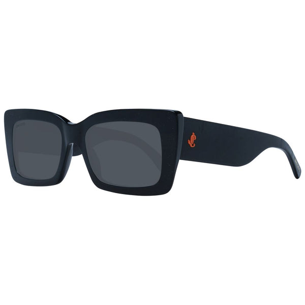 JIMMY CHOO : Lunettes de Soleil Rectangulaires Noires pour Femme