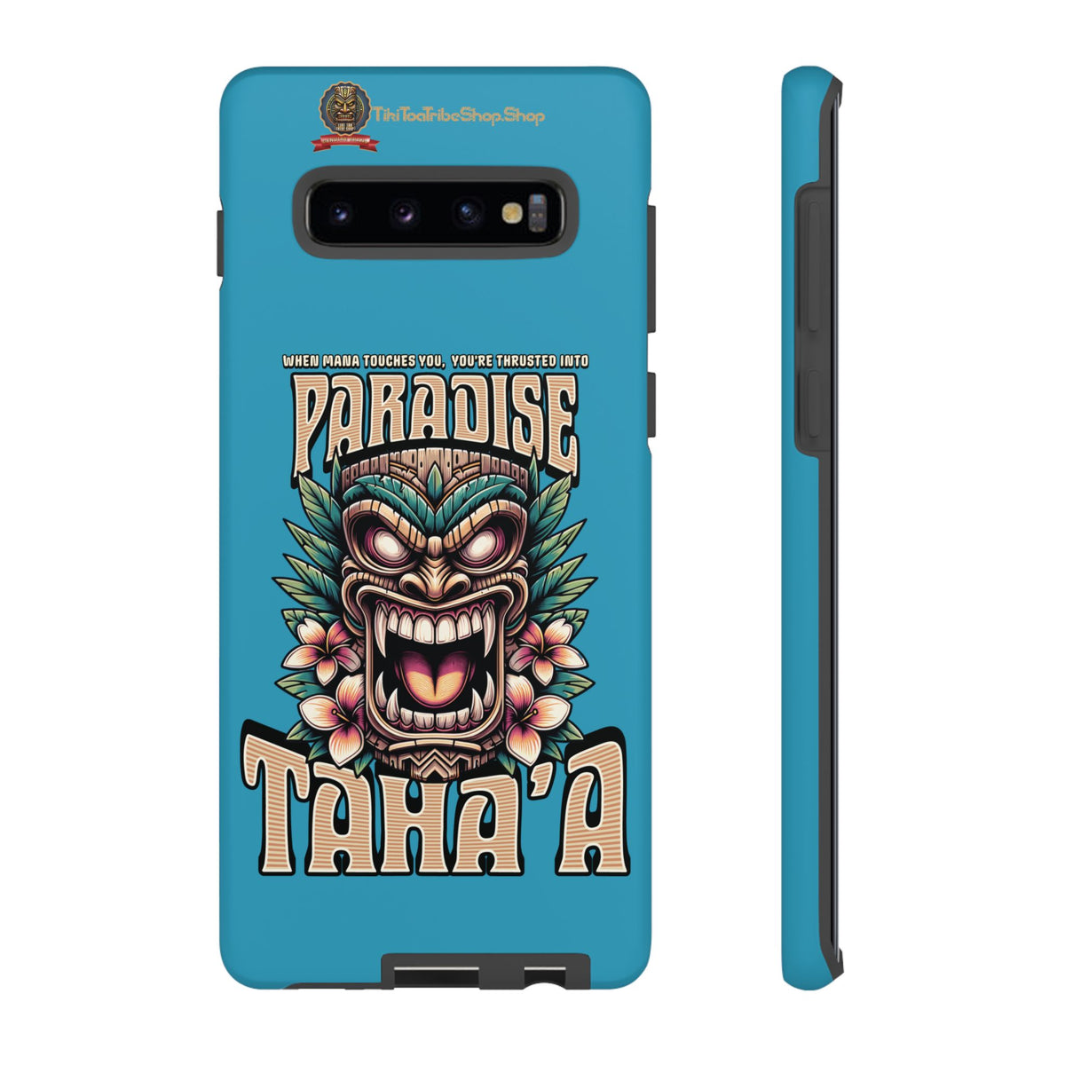 Tahaa – Coque Antichoc Premium « Tiki Féroce » | Design Tribal & Protection Maximale