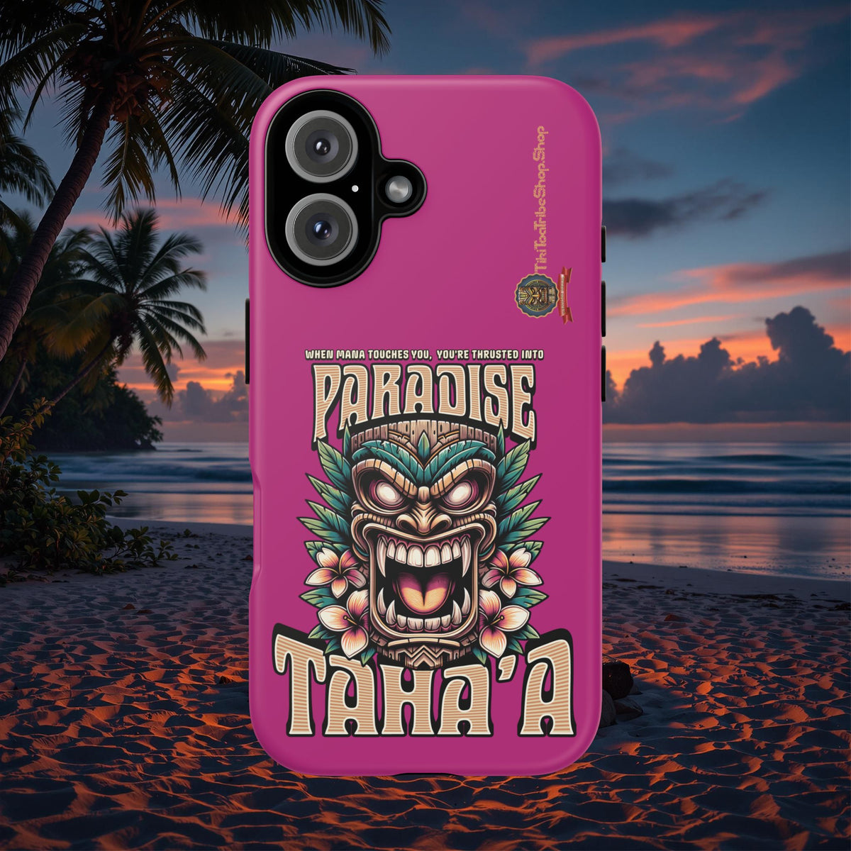 Tahaa – Coque Antichoc Premium « Tiki Féroce » | Design Tribal & Protection Maximale