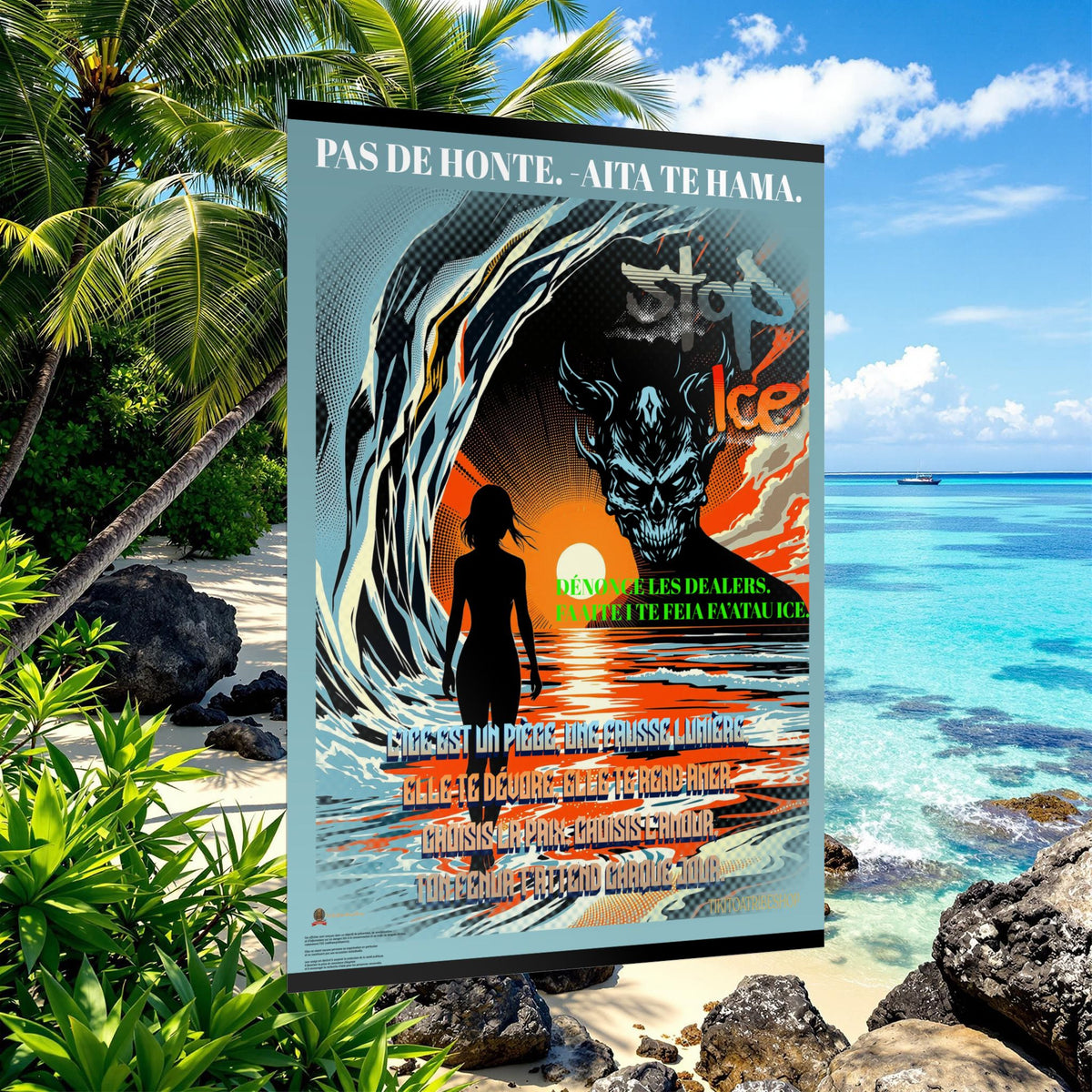Posters Anti-ICE Polynésie – Affiches de Sensibilisation Contre la Drogue “Paruru i te ora – Brisons les chaînes de l’ICE”
