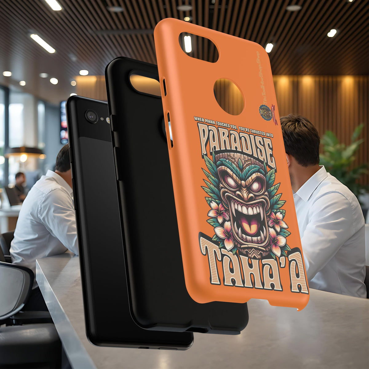 Tahaa – Coque Antichoc Premium « Tiki Féroce » | Design Tribal & Protection Maximale