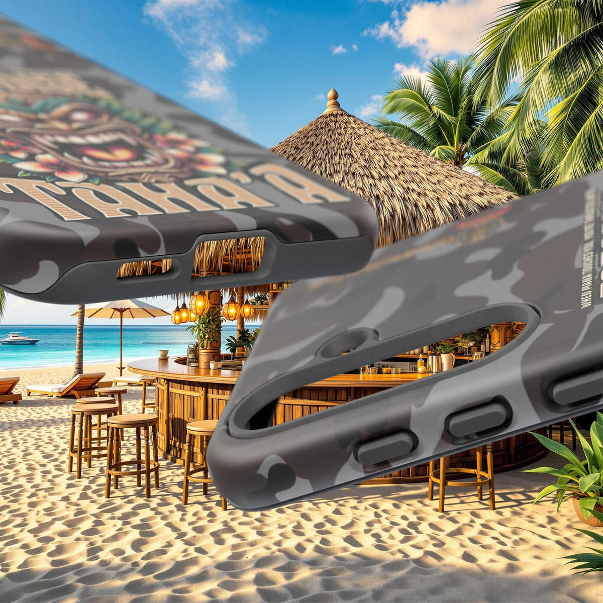 Tahaa – Coque Antichoc Premium « Tiki Féroce » | Design Tribal & Protection Maximale