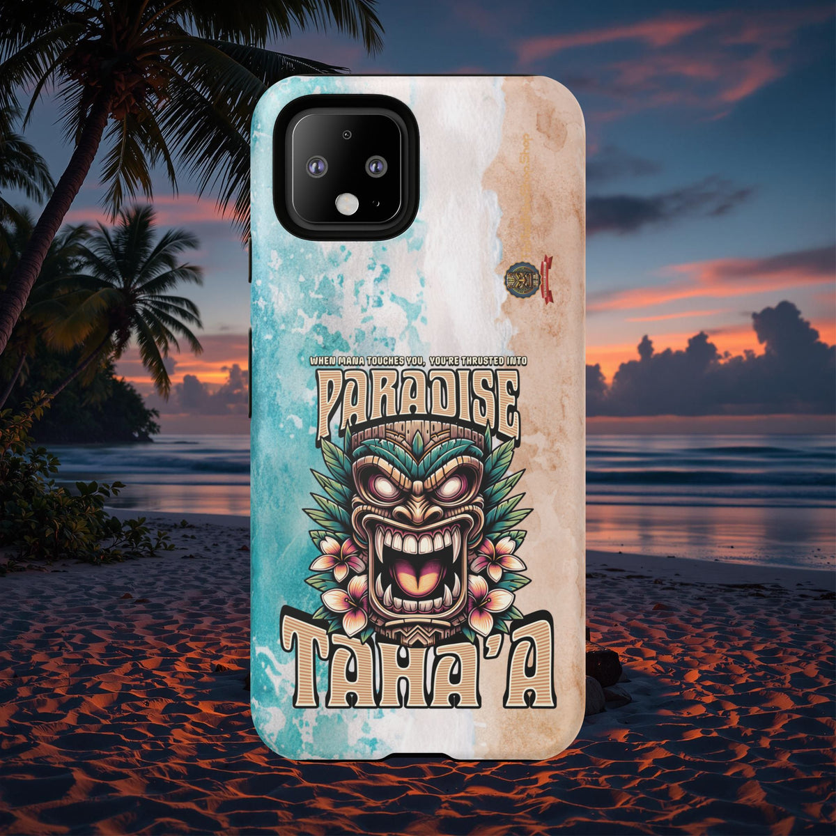Tahaa – Coque Antichoc Premium « Tiki Féroce » | Design Tribal & Protection Maximale