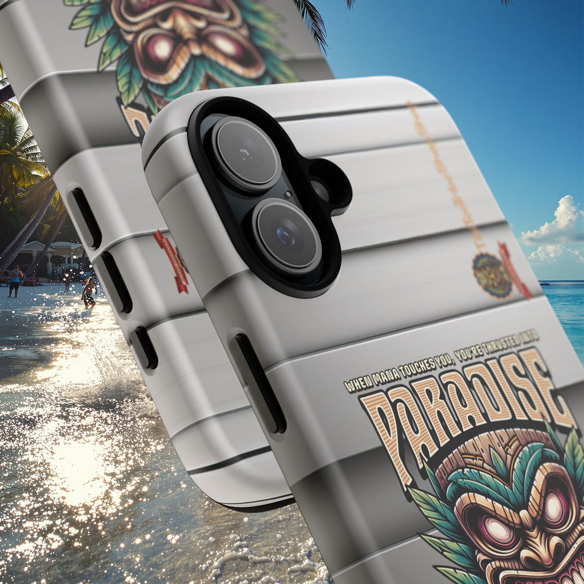 Tahaa – Coque Antichoc Premium « Tiki Féroce » | Design Tribal & Protection Maximale