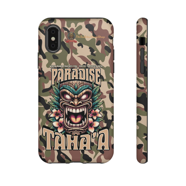 Tahaa – Coque Antichoc Premium « Tiki Féroce » | Design Tribal & Protection Maximale