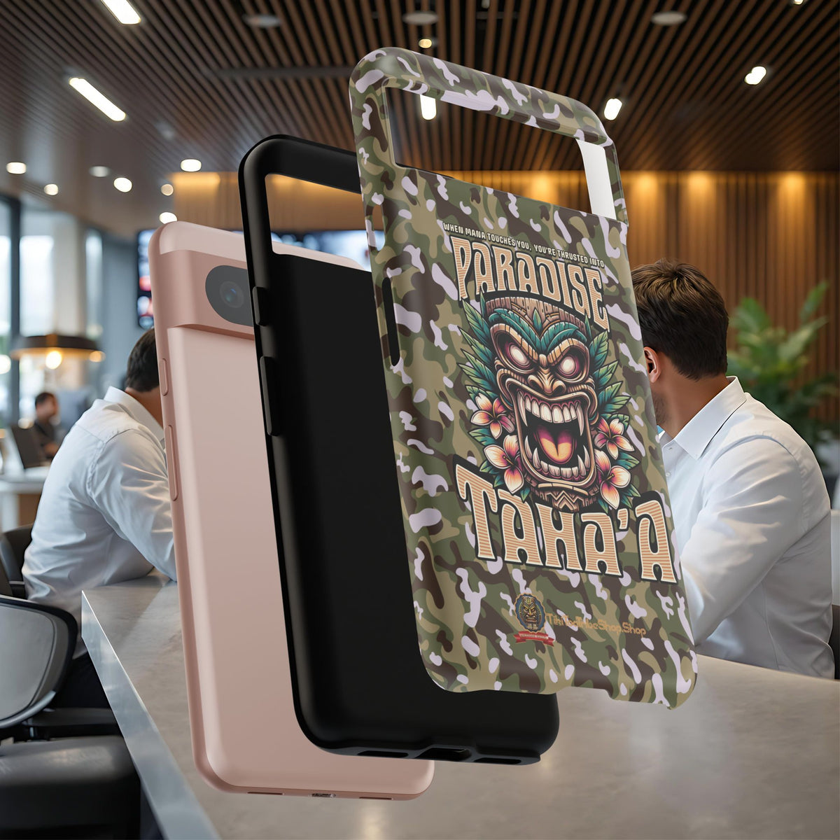 Tahaa – Coque Antichoc Premium « Tiki Féroce » | Design Tribal & Protection Maximale