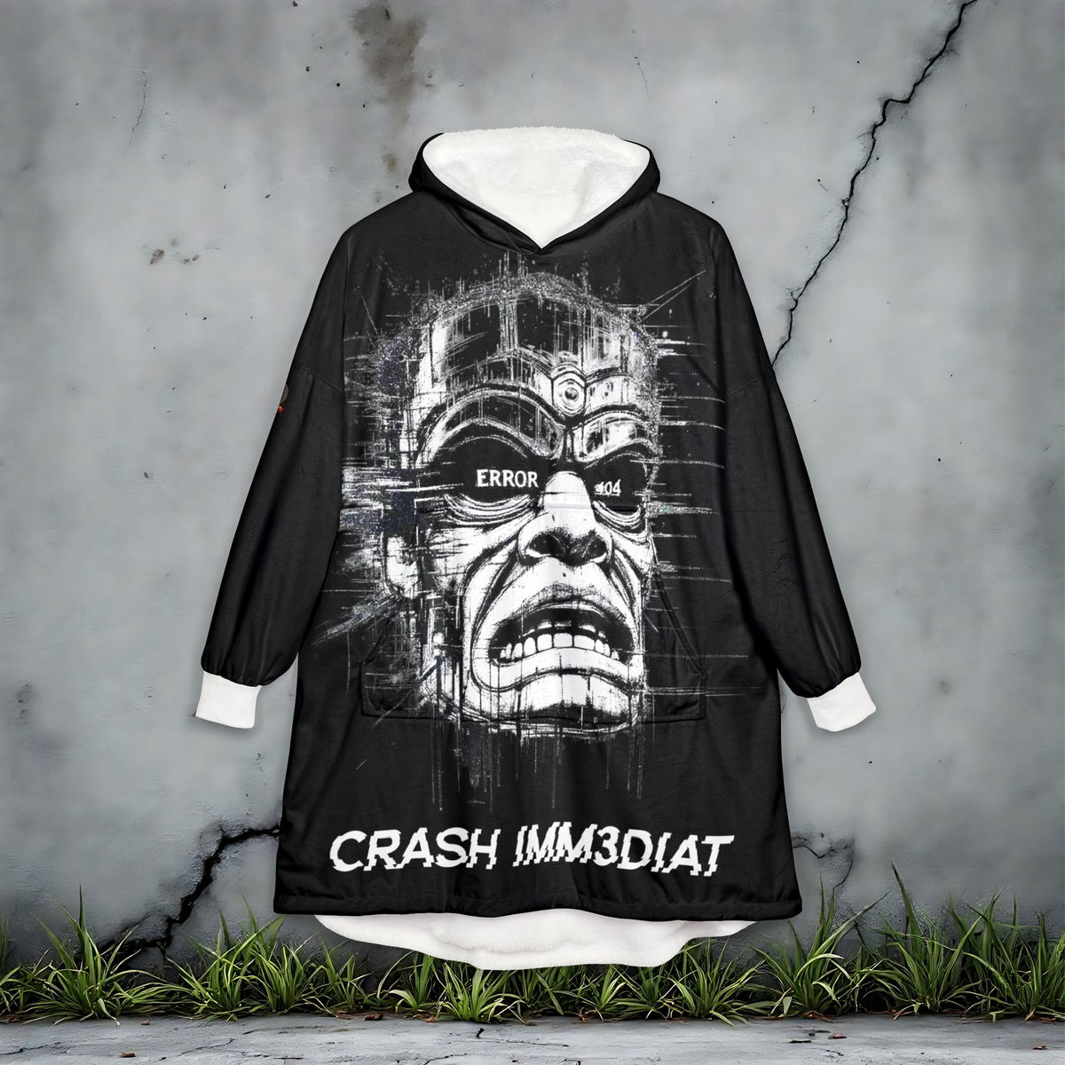Tiki Glitch &amp; Error Hooded Fleece Blanket