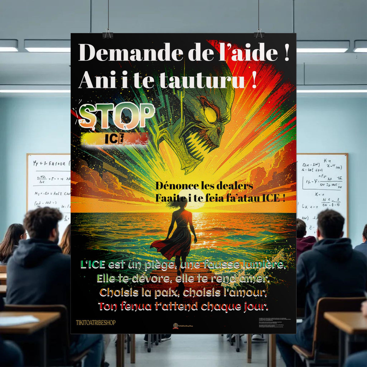 Posters Anti-ICE Polynésie – Affiches de Sensibilisation Contre la Drogue “Paruru i te ora – Brisons les chaînes de l’ICE”
