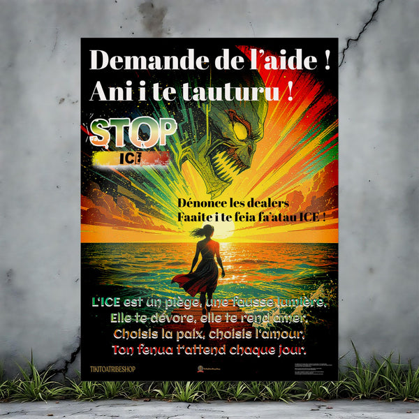 Posters Anti-ICE Polynésie – Affiches de Sensibilisation Contre la Drogue “Paruru i te ora – Brisons les chaînes de l’ICE”