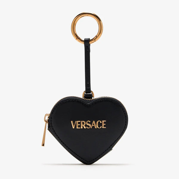 VERSACE Porte-Monnaie Cœur en Cuir Nappa Zippé