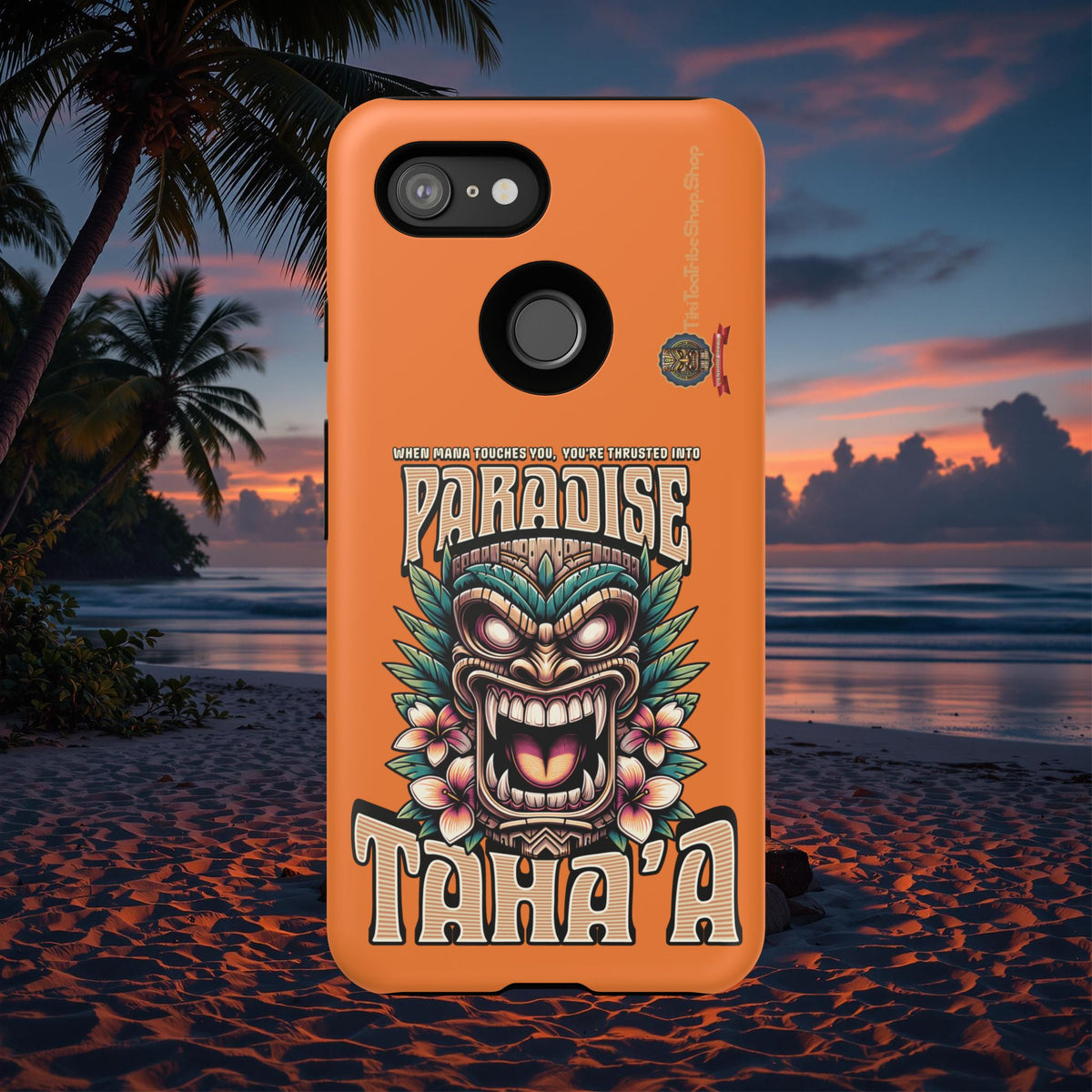 Tahaa – Coque Antichoc Premium « Tiki Féroce » | Design Tribal & Protection Maximale