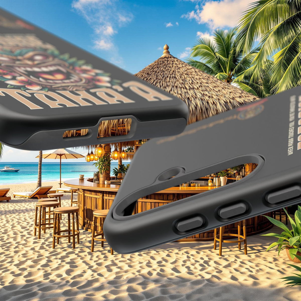 Tahaa – Coque Antichoc Premium « Tiki Féroce » | Design Tribal & Protection Maximale