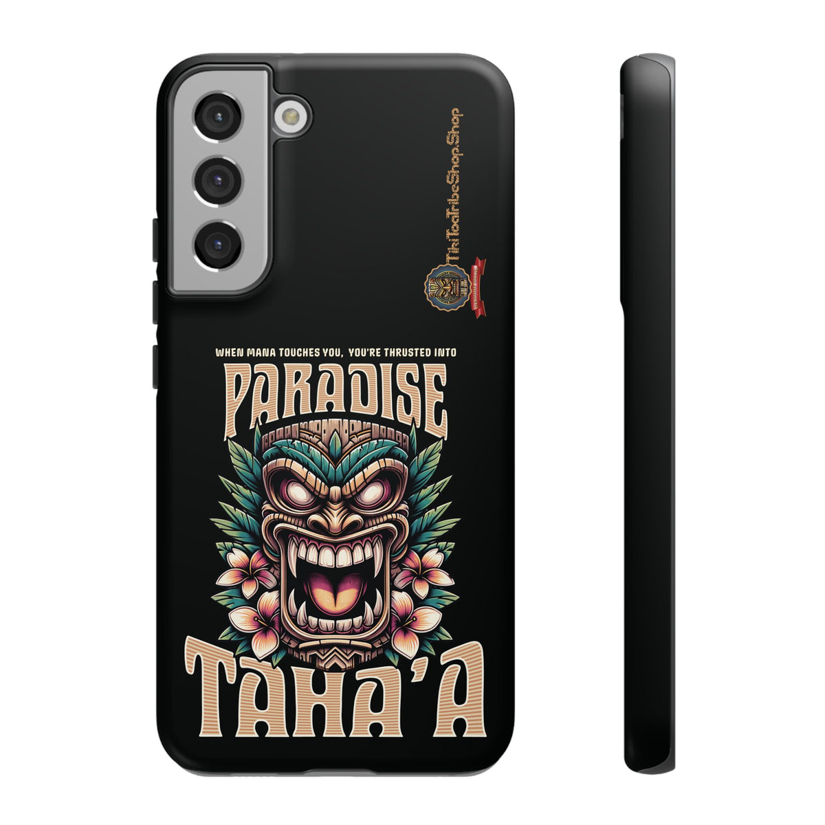 Tahaa – Coque Antichoc Premium « Tiki Féroce » | Design Tribal & Protection Maximale