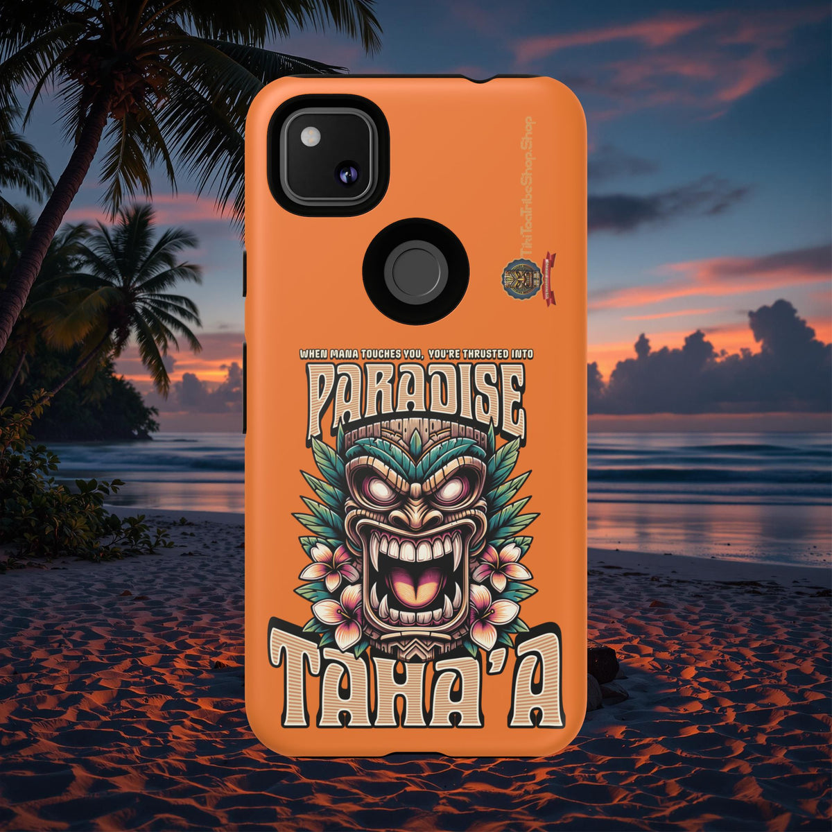 Tahaa – Coque Antichoc Premium « Tiki Féroce » | Design Tribal & Protection Maximale