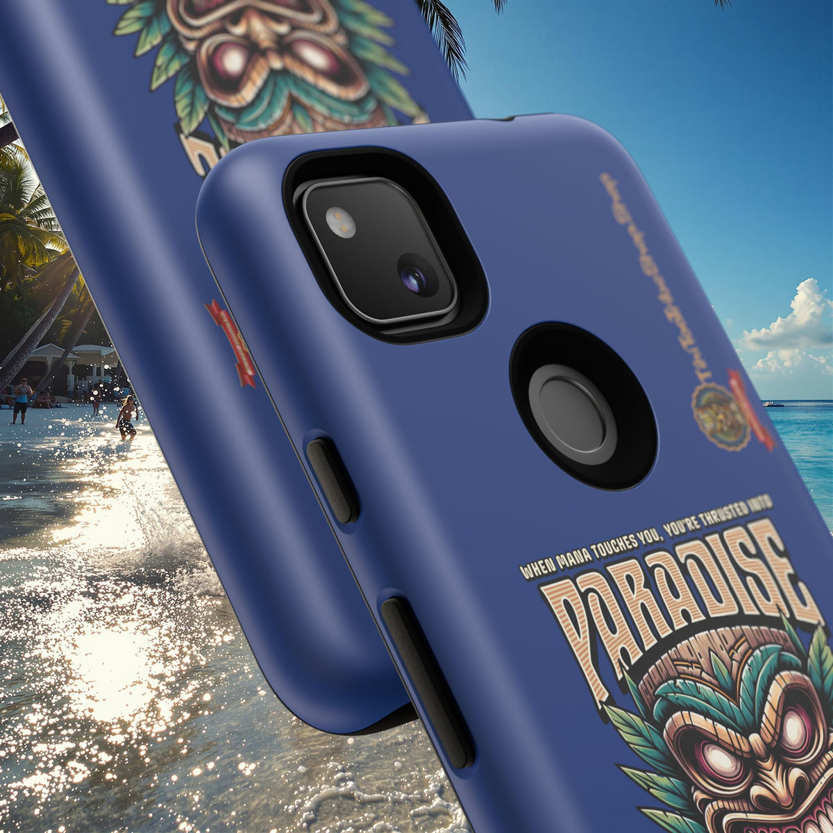 Tahaa – Coque Antichoc Premium « Tiki Féroce » | Design Tribal & Protection Maximale