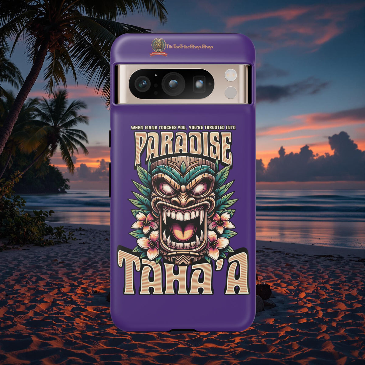 Tahaa – Coque Antichoc Premium « Tiki Féroce » | Design Tribal & Protection Maximale