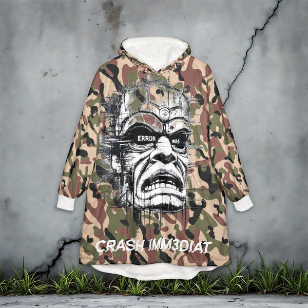 Tiki Glitch &amp; Error Hooded Fleece Blanket