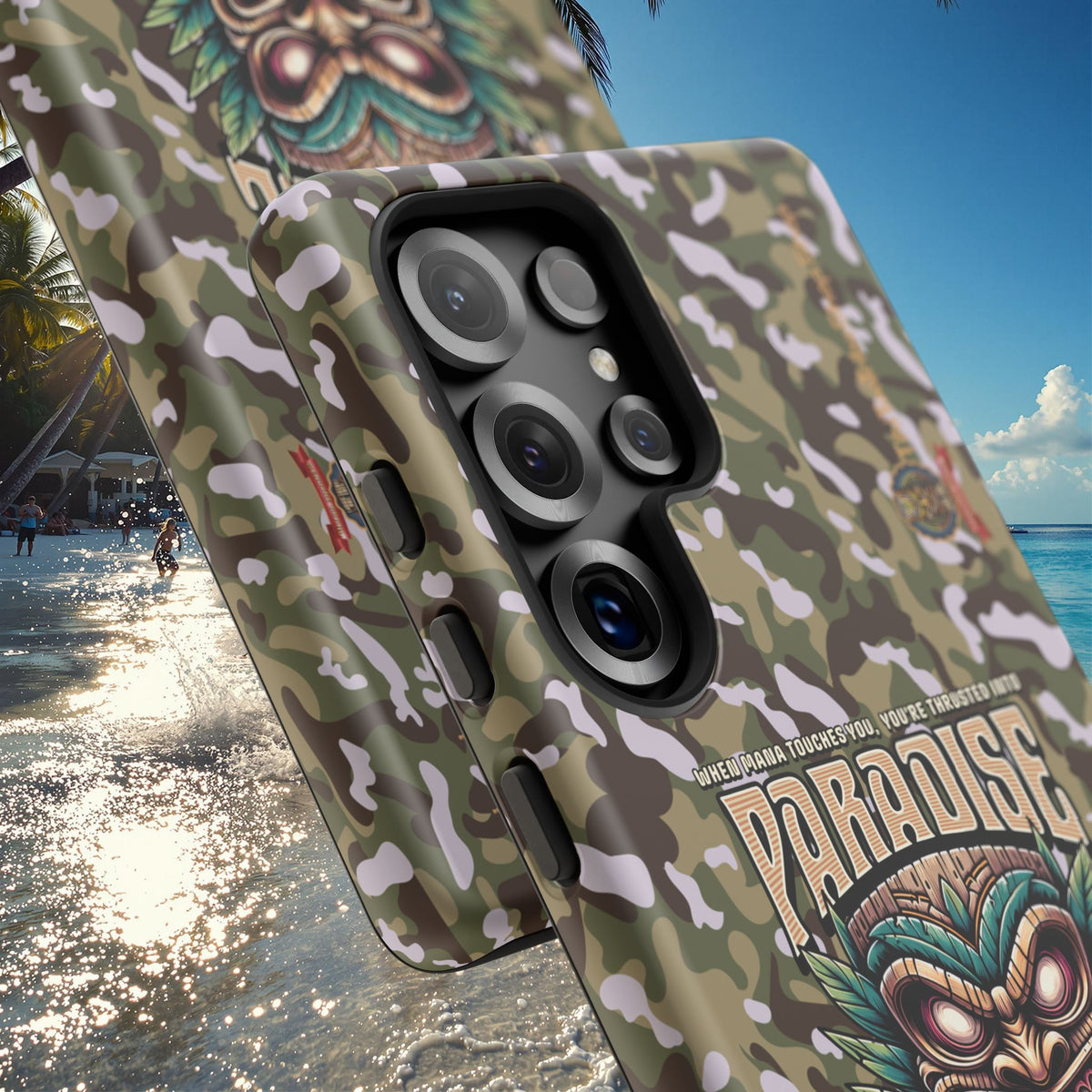 Tahaa – Coque Antichoc Premium « Tiki Féroce » | Design Tribal & Protection Maximale
